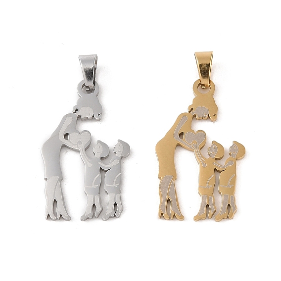 Ионное покрытие ко дню матери (ip) 304 подвески из нержавеющей стали, лазерная резка, очарование матери и двух сыновей