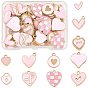 44Pcs 11 Styles Alloy Enamel Pendants, Heart, for Valentine's Day