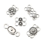 Тибетские звенья из сплава, соединительные подвески, античное серебро, плоские круглые цветок