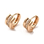 Micro cuivres ouvrent zircons boucles d'oreilles, rectangle