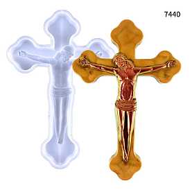 DIY Crucifix Cross Display Decoration Silicone Molds, Resin Casting Molds, For UV Resin, Epoxy Resin Jewelry Making
