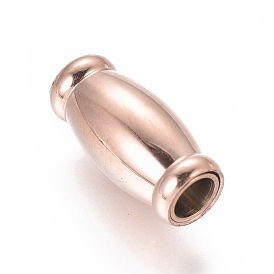 Vacuum Plating 304 Stainless Steel Magnetic Clasps with Glue-in Ends, Ion Plating (IP), Oval