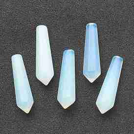 Opalite Pointed Beads, Bullet, Undrilled/No Hole Beads, Faceted, for Wire Wrapped Pendants Making