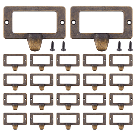 25Pcs Rectangle Zinc Alloy Label Frame Card Holder, for Drawer, Jewelry Box Accessories, with Screw