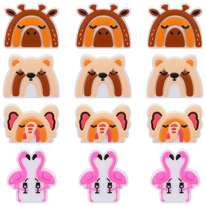 12 шт. 4 стили, экологически чистые силиконовые фокальные бусины пищевого качества, силиконовые бусы для прорезывания зубов