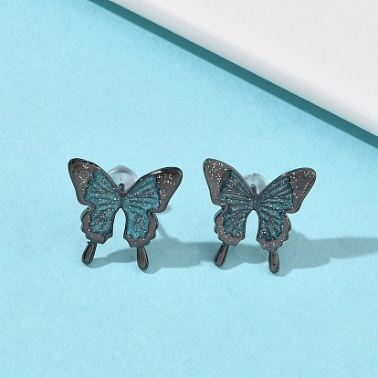 Женские серьги-гвоздики из латуни-бабочки