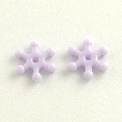 Opaque Snowflake Acrylic Beads, 16x14x3mm, Hole: 2mm, about 2300pcs/500g