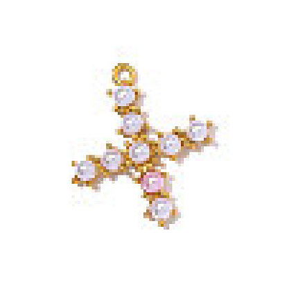 304 подвески из нержавеющей стали, с абс пластмассовой имитационной жемчужиной, ионное покрытие (ip), реальный 18 k позолоченный, зеркальная полировка