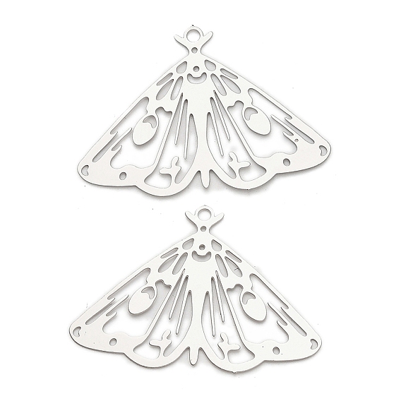 201 подвески из травленого металла из нержавеющей стали, очарование мотылька