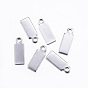 304 Stainless Steel Pendant End Piece, Stamping Blank Tag Charms, Rectangle