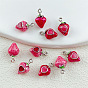 Подвески из эмали и сплава, клубника прелести, платина