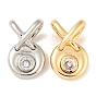 Messing Anhänger & Charms, mit Glas, flache runde Charme