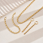 Комплекты из латунных цепочек, браслетов, серег и ожерелий для повседневных женских модных аксессуаров