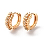 Brass Hoop Earrings with Rhinestone