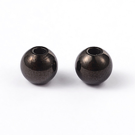 304 rondes perles d'espacement en acier inoxydable, 5mm, Trou: 1.5mm