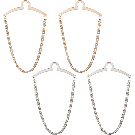 4 шт. 2 цвета латунные подвесные цепи булавки для воротника зажимы для галстука, железные зажимы для кардигана для мужчин и женщин