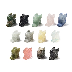 Natural & Synthetic Gemstone Carved Figurines, for Home Office Desktop Decoration, Rabbit