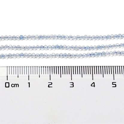 Natural Aquamarine Beads Strands, Faceted, Round, Grade A