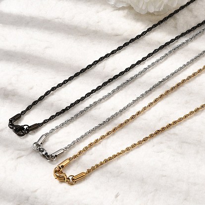 2 мм, унисекс 304 ожерелье из нержавеющей стали в виде веревки