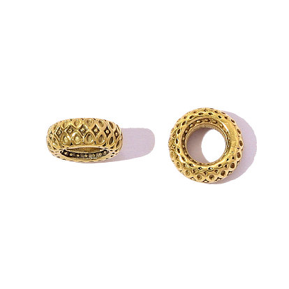 Rondelle 304 из нержавеющей стали европейские шарики, бусины с большим отверстием, ионное покрытие (ip)