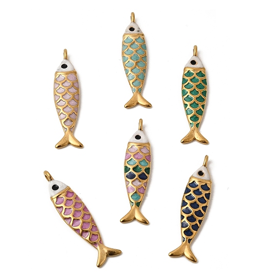 304 нержавеющей стальной эмали подвески, рыбы прелести, ионное покрытие (ip), золотые