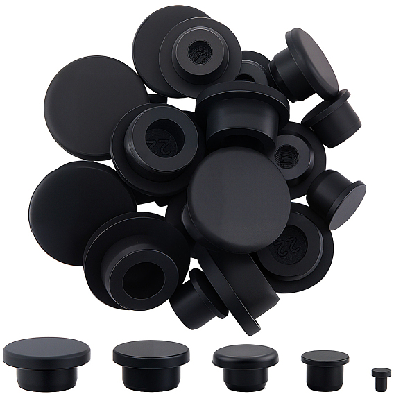 30шт 5 стили силиконовые заглушки для отверстий, вставьте заглушки в отверстия, торцевые заглушки вставок для стоек, для мебельного ограждения, круглые