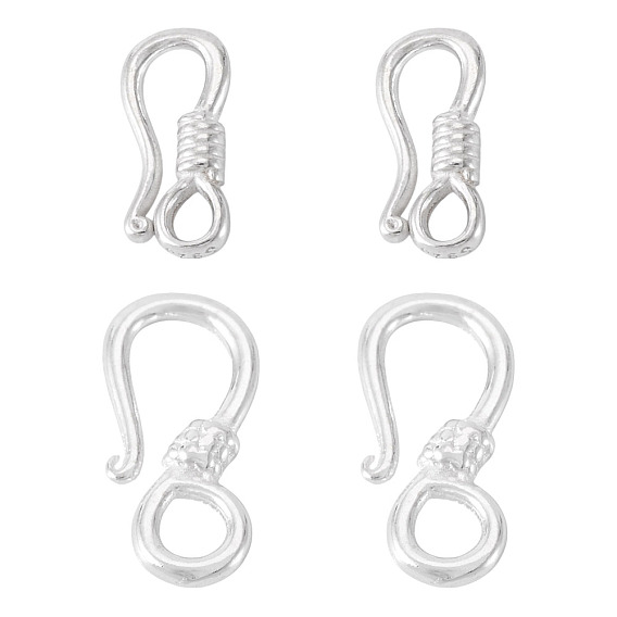 4 шт. 2 стили застежки-крючки из стерлингового серебра