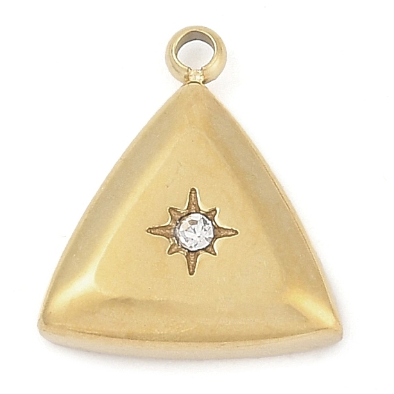 304 из нержавеющей стали амулеты горный хрусталь, треугольный шарм