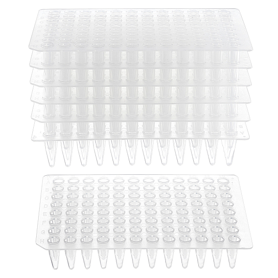 6Pcs Rectangle Plastic Disposable Cell Culture Plate, with 96-well Microplate Compartment, Bacterial Culture Plate