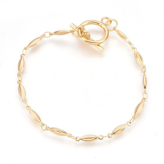 Ионное покрытие (ip) 304 браслеты звеньев из нержавеющей стали, с Переключить застежками, лошадиный глаз 