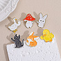 Cartoon Animal Alloy Pin with Middle Finger, Mushroom Frog Clothing Bag Decoration Badge