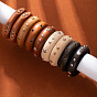 Массивные деревянные браслеты с железными заклепками, широкие браслеты для женщин