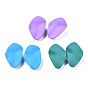 Spray Painted Iron Stud Earring Findings, with Vertical Loops, Twist Oval
