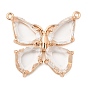 Латунь стекло кулоны, бабочка, граненые, золотые