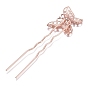 Iron Hair Fork Findings, with Brass Butterfly Filigree Findings