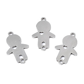 Ion Plating(IP) 201 Stainless Steel Connector Charms, Laser Cut, Boy