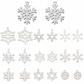 20 шт. 10 стили 304 и 201 подвески из нержавеющей стали, лазерная резка, снежинка очарование