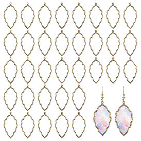 50 шт. тибетский стиль сплав открытый ободок большие подвески, для diy уф смолы, эпоксидная смола, Прессованные цветочные украшения, лист