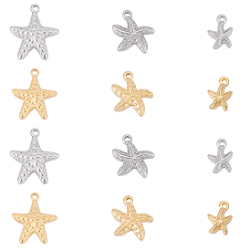 Unicraftale 304 Stainless Steel Pendants, Starfish/Sea Stars