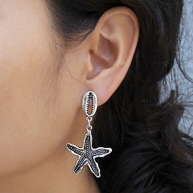 European and American Fashion Imitation Shell Earrings - Starfish Ear Decorations for Women.