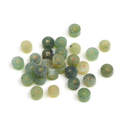 Natural Canadian Jade Beads, Heishi Beads, Frosted, Flat Round/Disc