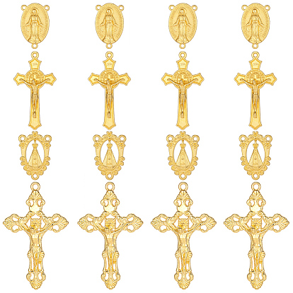 40шт. 4 стили наборы для самостоятельной сборки подвесок и фурнитуры из сплава, овальный и крест