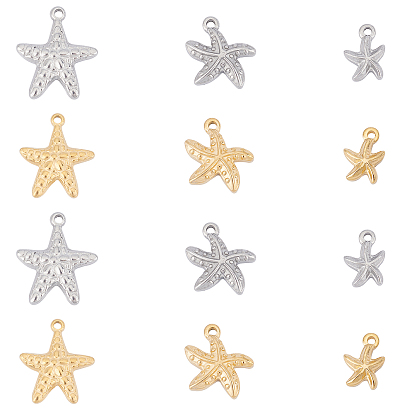 304 Stainless Steel Pendants, Starfish/Sea Stars