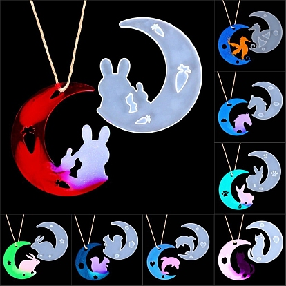 Easter Theme Silicone Pendant Molds, Resin Casting Molds, For UV Resin, Epoxy Resin Jewelry Making