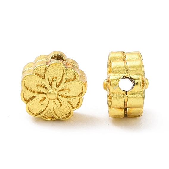 Accumuler perles de laiton placage, plaqué longue durée, sans plomb et sans cadmium, fleur