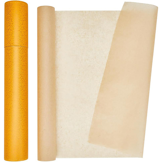 20M Cicada Wing Paper Roll for Calligraphy Painting, with Ppaper Potable Tea Storage Box