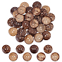 30Pcs Coconut Buttons, 2-Hole, Flat Round