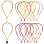 12Pcs 12 Colors Polyester & Spandex Cord Necklace Making, with 304 Stainless Steel Jump Rings, Stainless Steel Color