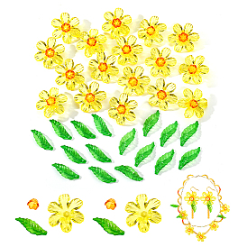 300шт 3 стили прозрачный акриловый кулон, акриловый шарик крышки, 6-лепестков цветка