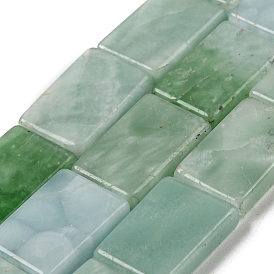 Brins de perles de verre naturel, rectangle